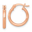 Sterling Silver Rose-tone Polished 2.00mm x 15mm Round Tube Hoop Earrings