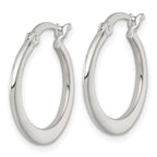 Sterling Silver Polished 20.0mm Tapered Round Hoop Earrings