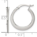 Sterling Silver Polished 20.0mm Tapered Round Hoop Earrings