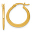 Sterling Silver Gold-tone Polished 20.0mm Tapered Round Hoop Earrings