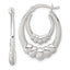 Sterling Silver Polished Scalloped Double Oval Hollow Hoop Earrings