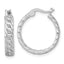 Sterling Silver Rhodium-plated Polished 4.00 x 19mm Curb Link Round Hoop Earrings