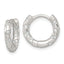 Sterling Silver Polished CZ Round Hinged Hoop Earrings