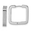 Sterling Silver Rhodium-plated Polished And Grooved 3.5mm x 17mm Square Hinged Hoop Earrings