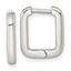 Sterling Silver Polished 2.5mm x 12mm Rectangular Hinged Hoop Earrings