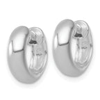 Sterling Silver Rhodium-plated Polished 5.00 x 14mm Round Hinged Hoop Earrings