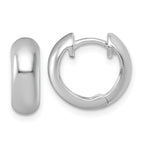Sterling Silver Rhodium-plated Polished 5.00 x 14mm Round Hinged Hoop Earrings