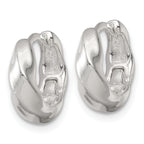 Sterling Silver Polished Twisted Tapered Round Hinged Hoop Earrings
