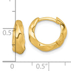 Sterling Silver Gold-tone Polished Twisted Tapered Round Hinged Hoop Earrings