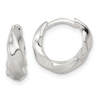 Sterling Silver Polished Twisted Tapered Round Hinged Hoop Earrings