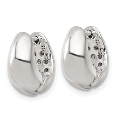 Sterling Silver Polished Tapered Hinged Hoop Earrings