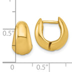 Sterling Silver Gold-tone Polished Tapered Hinged Hoop Earrings