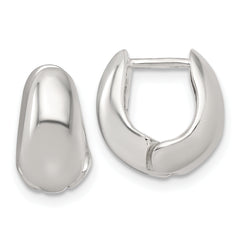 Sterling Silver Polished Tapered Hinged Hoop Earrings