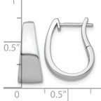 Sterling Silver Rhodium-plated Polished Tapered Hinged Hoop Earrings
