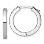 Sterling Silver Rhodium-plated Polished 3x23mm Hinged Square Tube Hoop Earrings