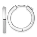 Sterling Silver Rhodium-plated Polished 3x25mm Hinged Square Tube Hoop Earrings