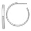 Sterling Silver Rhodium-plated Polished 3.00 x 28mm C-Hoop Post Earrings