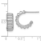 Sterling Silver Rhodium-plated Polished Scalloped C-Hoop Post Earrings