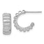 Sterling Silver Rhodium-plated Polished Scalloped C-Hoop Post Earrings