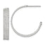 Sterling Silver Polished and Textured 25x4.5mm Post C-Hoop Earrings