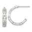 Sterling Silver Polished Chain Link C-Hoop Post Earrings