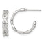 Sterling Silver Polished 4.0mm Puffed Mariner/Anchor Link Post C-Hoop Earrings