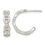 Sterling Silver Polished Anchor Link C-Hoop Post Earrings