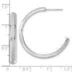 Sterling Silver Polished 4.75mm CZ Post C-Hoop Earrings