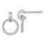 Sterling Silver Rhodium-plated Polished Circle Post Dangle Earrings