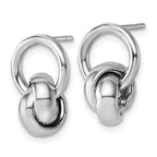 Sterling Silver Rhodium-plated Polished Love Knot Dangle Post Earrings