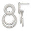 Sterling Silver Polished and Textured Double Circle Dangle Post Earrings