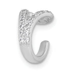 Sterling Silver Rhodium-plated Polished CZ Single Ear Cuff