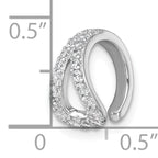 Sterling Silver Rhodium-plated Polished CZ Single Ear Cuff