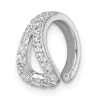 Sterling Silver Rhodium-plated Polished CZ Single Ear Cuff