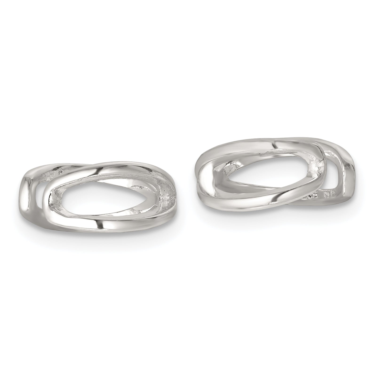 Sterling Silver Polished -X- CriSterling Silver CroSterling Silver Pair of Ear Cuffs Secondary image
