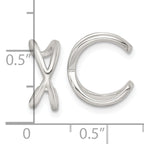 Sterling Silver Polished -X- Criss Cross Pair of Ear Cuffs