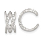 Sterling Silver Polished Double Criss Cross Pair of Ear Cuffs