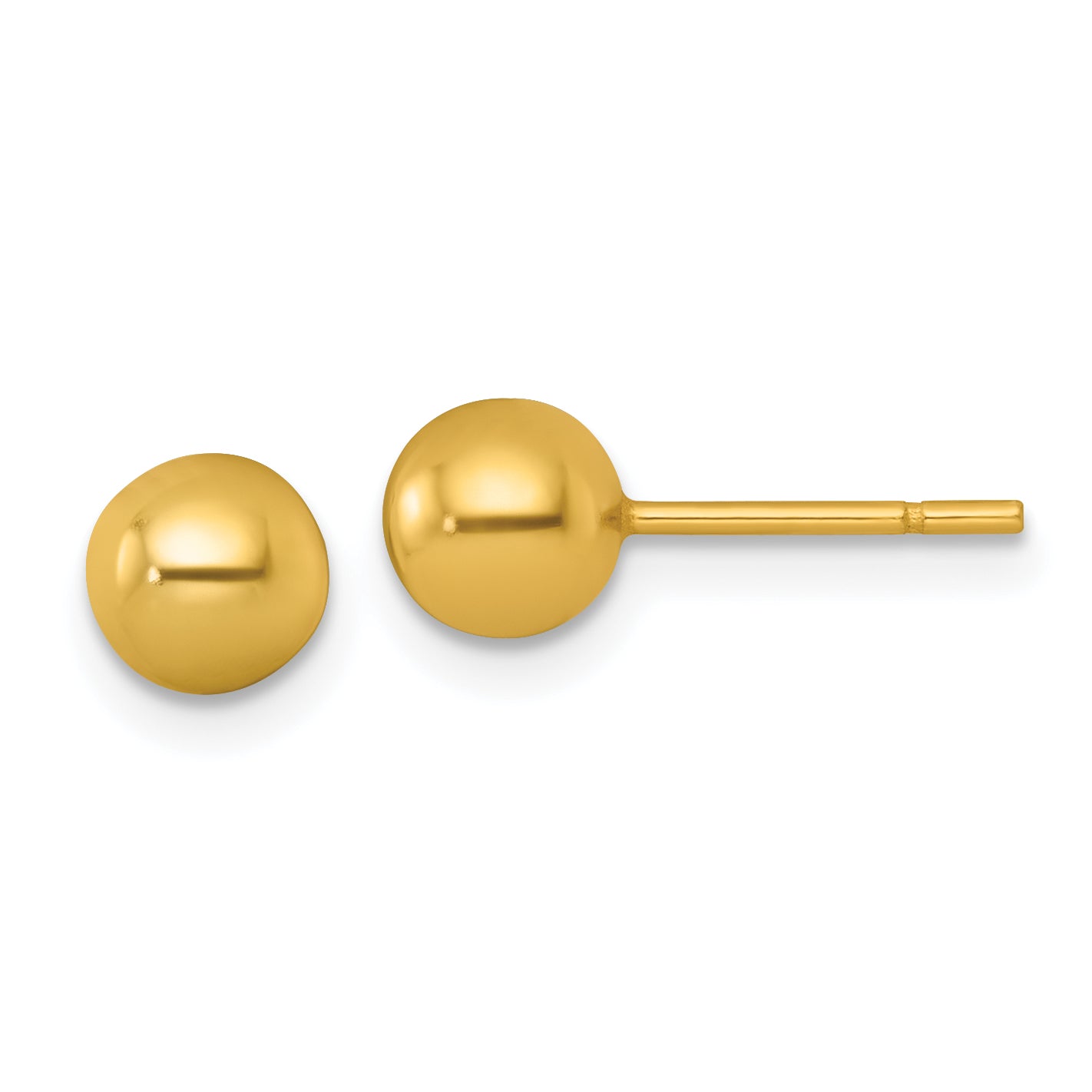 Sterling Silver Gold-tone Polished 5.75mm Ball Post Earrings Main image