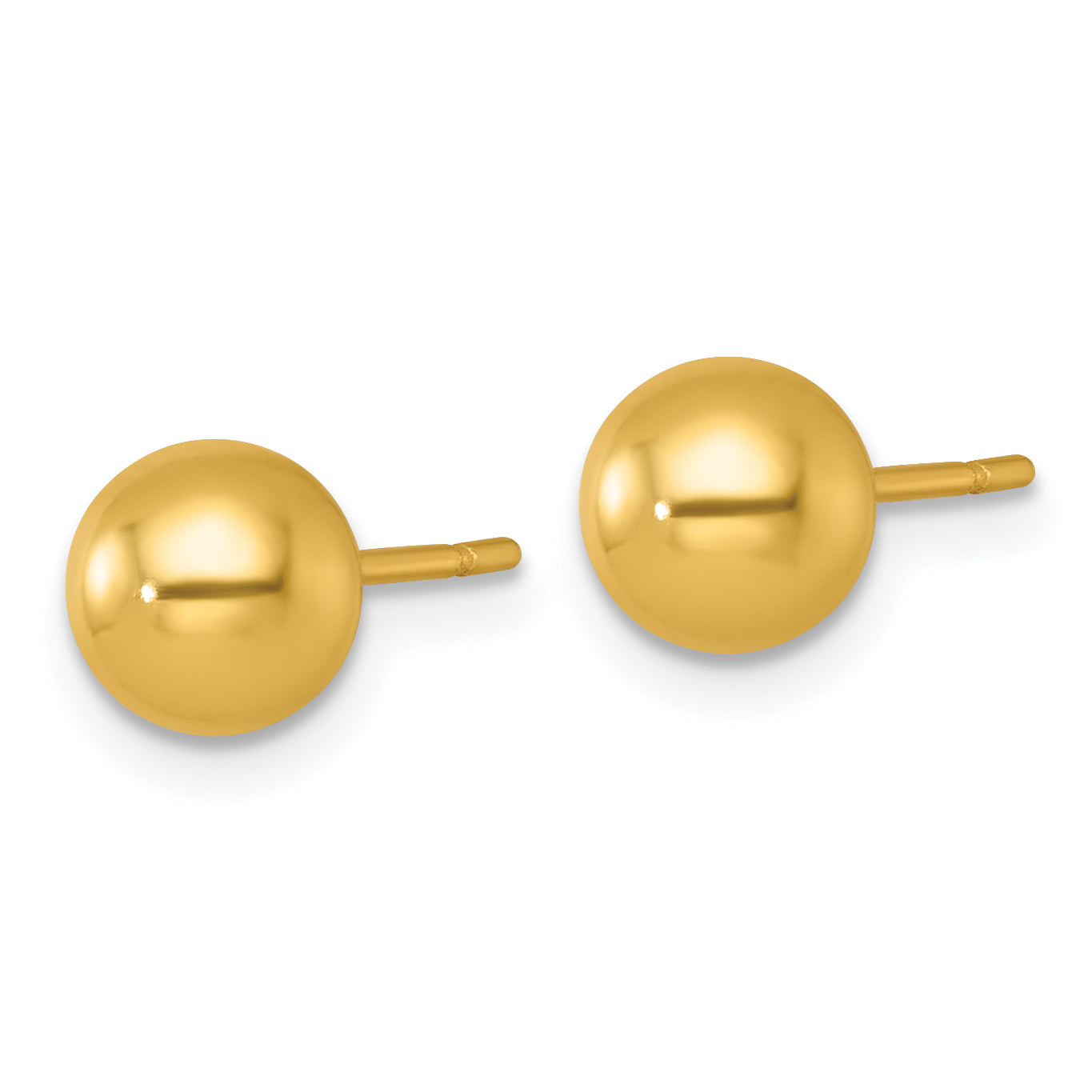Sterling Silver Gold-tone Polished 6.75mm Ball Post Earrings