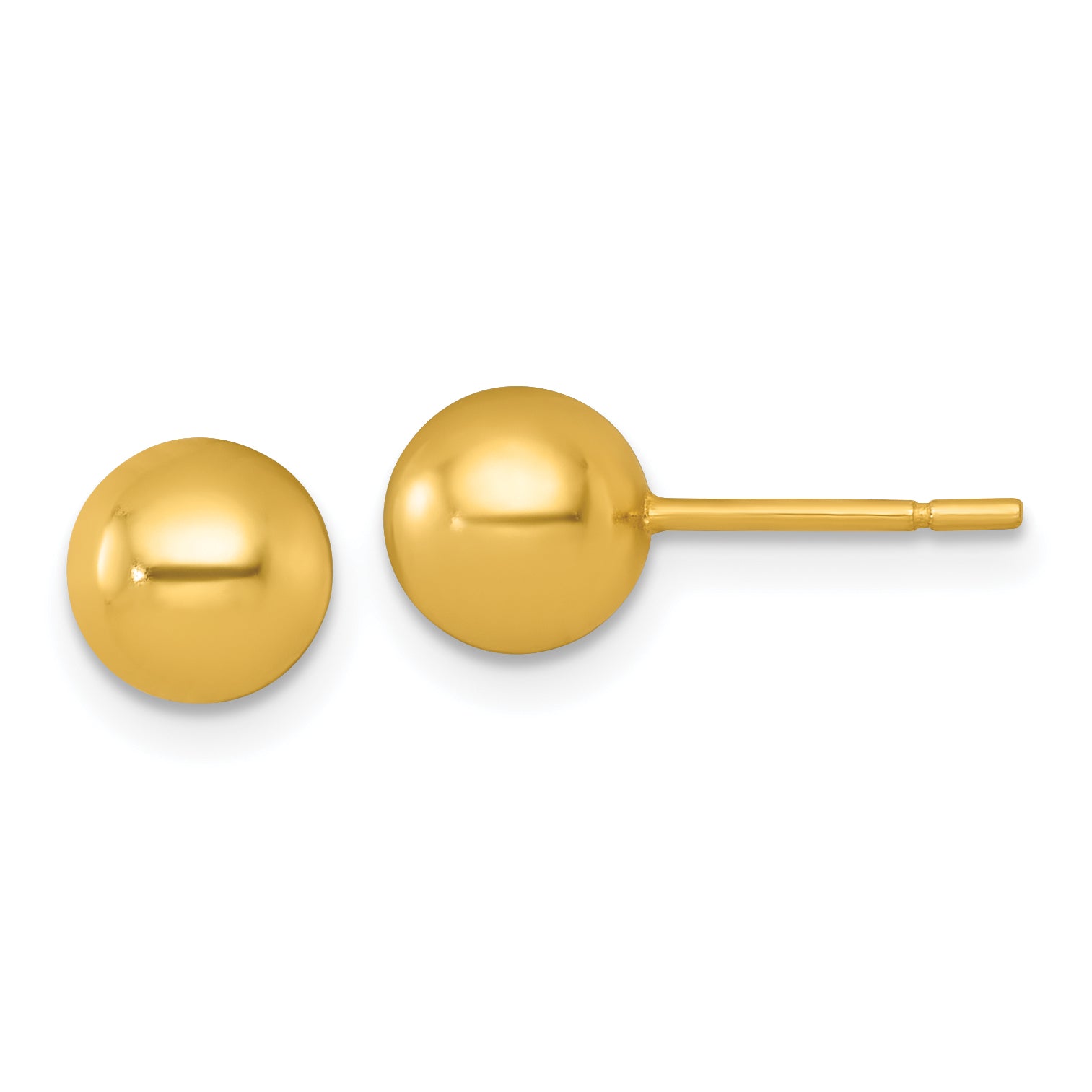 Sterling Silver Gold-tone Polished 6.75mm Ball Post Earrings