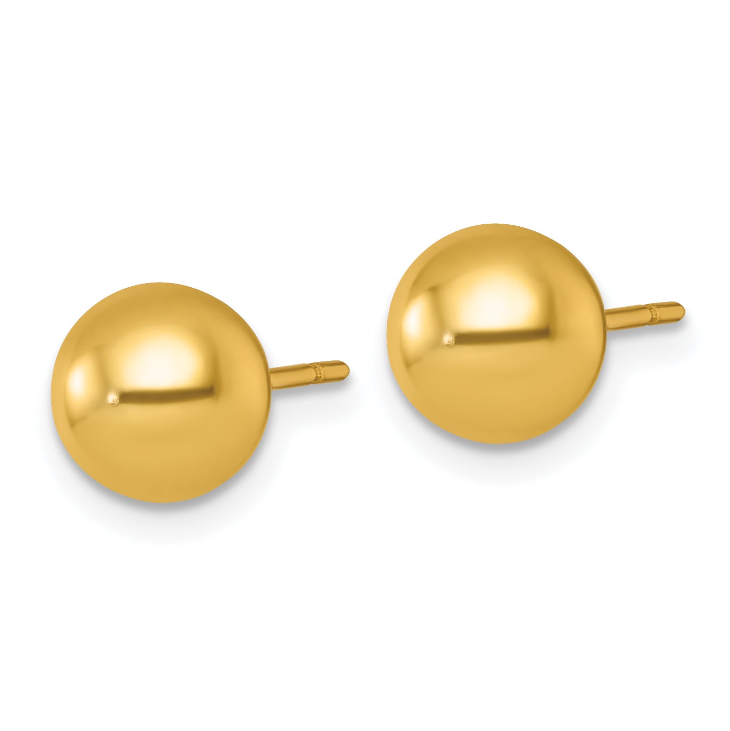 Sterling Silver Gold-tone Polished 7.75mm Ball Post Earrings Secondary image