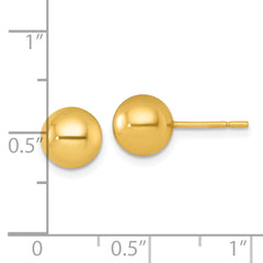 Sterling Silver Gold-tone Polished 7.75mm Ball Post Earrings