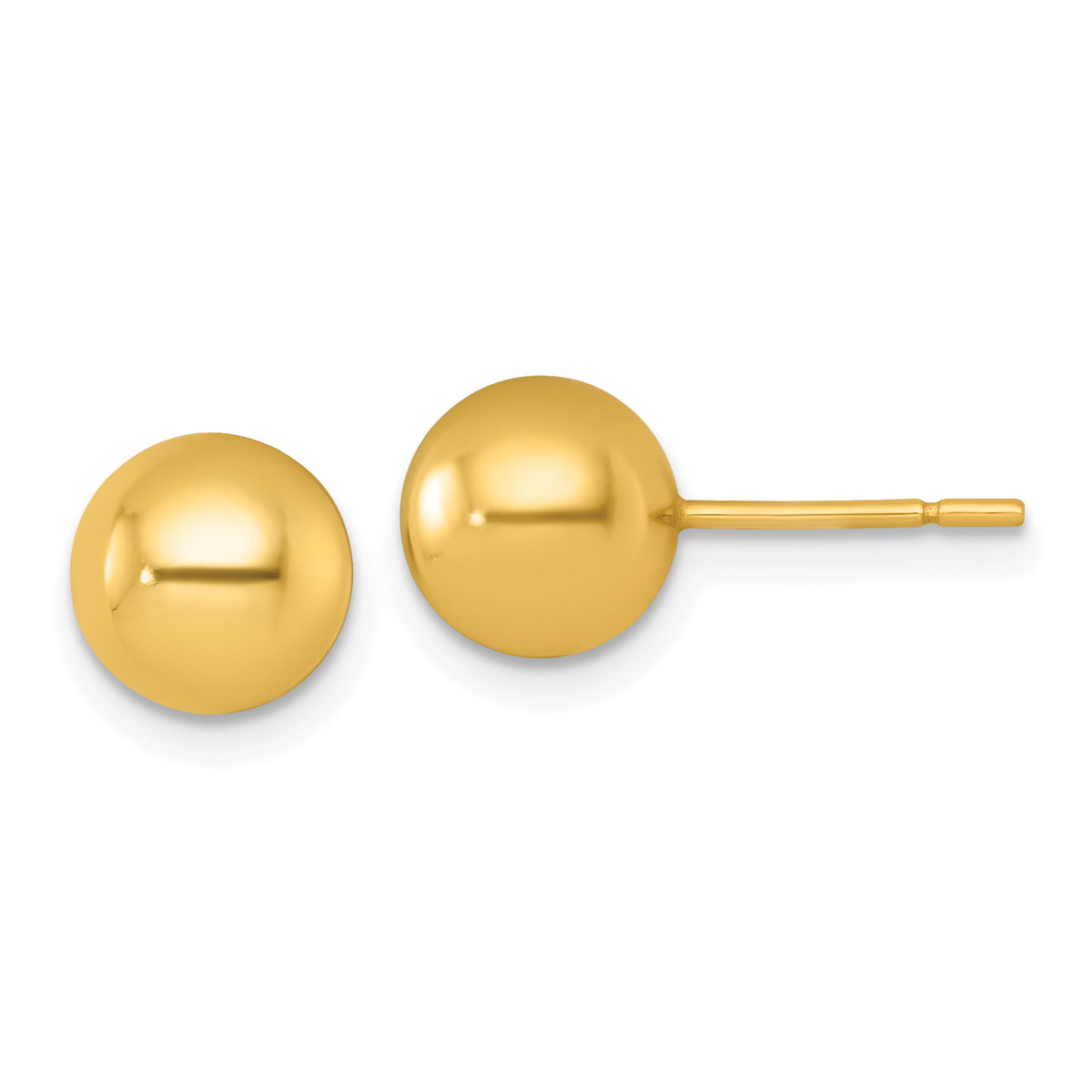 Sterling Silver Gold-tone Polished 7.75mm Ball Post Earrings