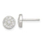 Sterling Silver Polished White CZ Cluster 7.00mm Circle Post Earrings