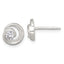 Sterling Silver Polished CZ in Circle Post Earrings