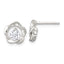 Sterling Silver Polished CZ in Twisted Circle Post Earrings