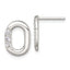 Sterling Silver Polished CZ Oval Post Earrings