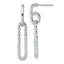 Sterling Silver Rhodium-plated CZ Polished Twisted Paper Clip Dangle Post Earrings
