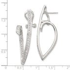 Sterling Silver Polished CZ Fancy Swirl In and Out Omega Back Post Earrings