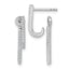 Sterling Silver Rhodium-plated CZ Front and Back Dangle J-Hoop Post Earrings